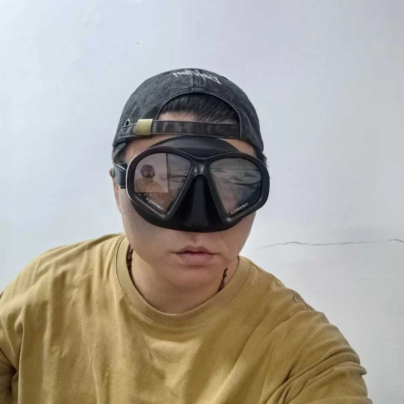 Pro Low-Volume Freediving Snorkel Mask with Camera Mount