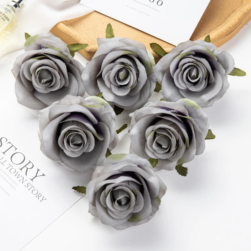 Artificial Silk Rose Heads 5/10pcs | Wedding & Home Decor