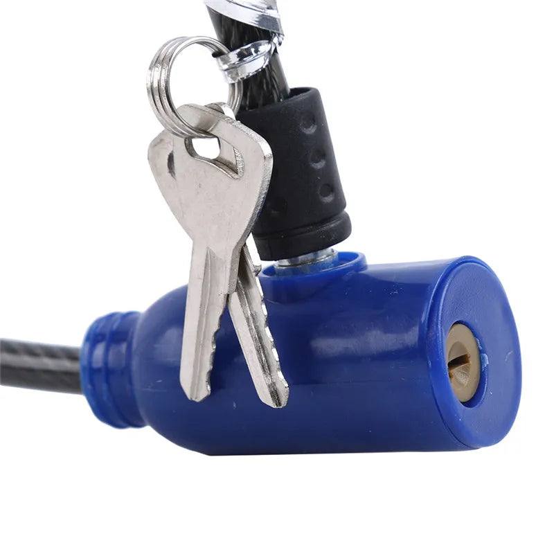 Bicycle Safety Lock Metal Universal Anti-Theft Lock Motorcycle Wire Lock Safety Cable with 2 Keys Bicycle Outdoor Supplies Peaceful Pleasures Health and Wellness
