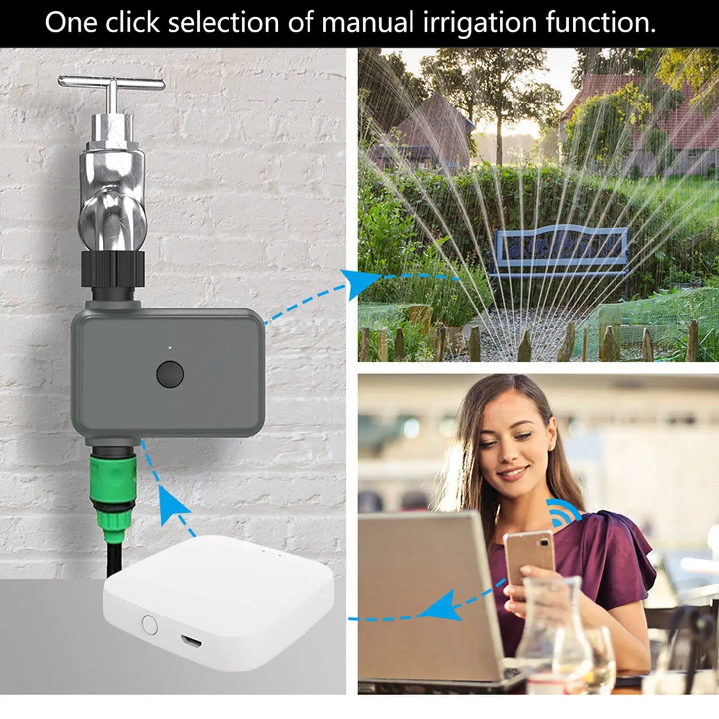 1PCS Rain Delay Programmable Automatic Irrigation Timer with Hub Required Smart Tuya Bluetooth Garden Water Timers Peaceful Pleasures Health and Wellness
