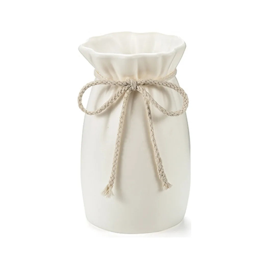 Nordic Bow Design Plastic Flower Vase | Modern Desktop Décor