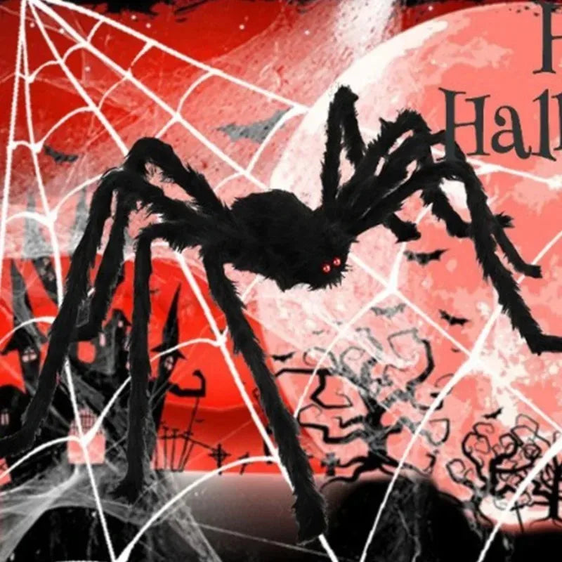 Giant Halloween Spider Plush Prop | Haunted House Decor
