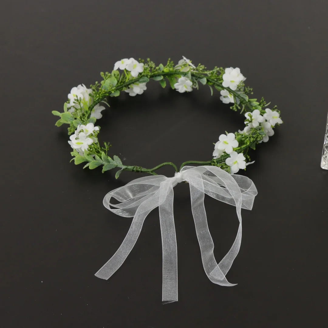 Bohemian Wreath Imitation Flower Hairband Women Fashion Wedding Hair