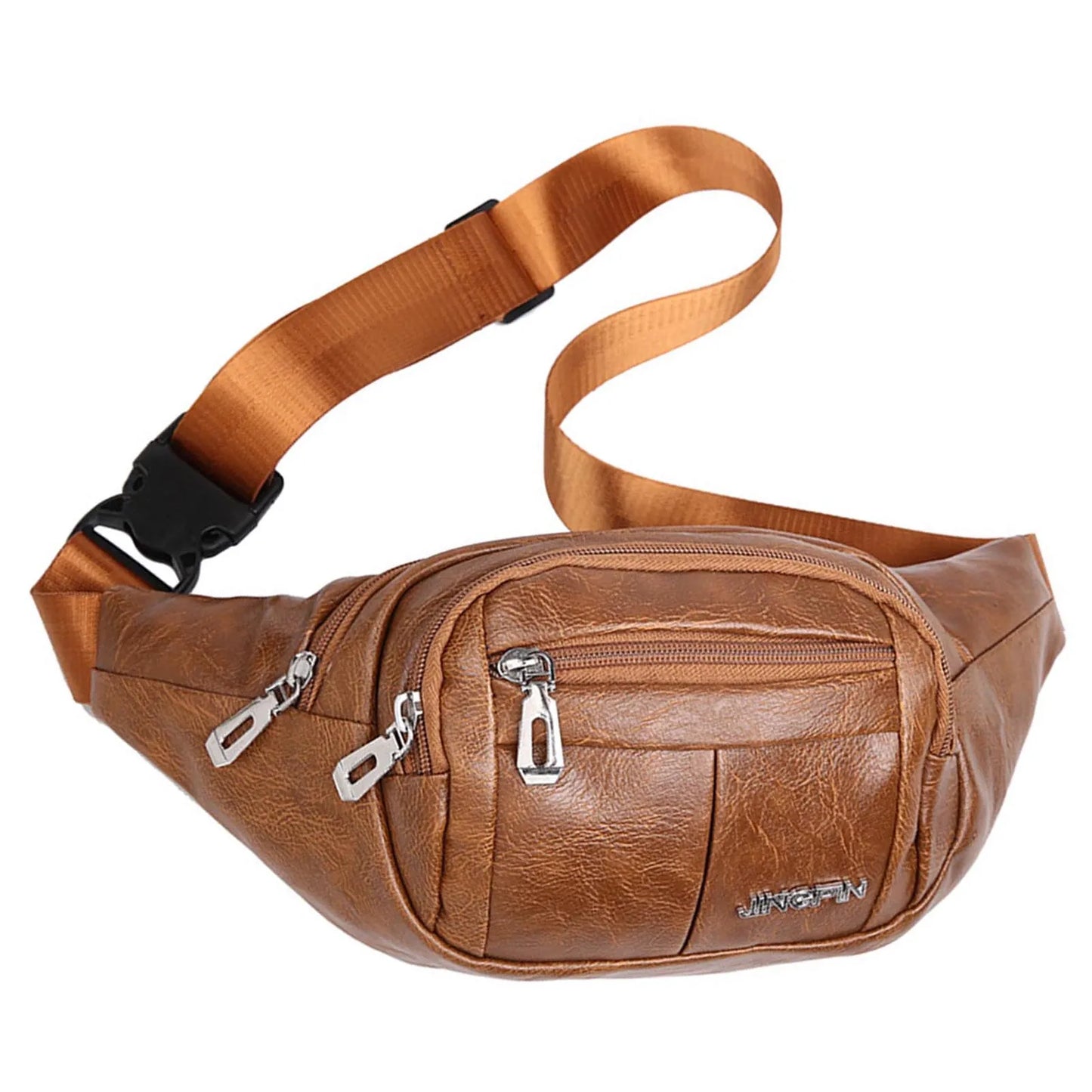 Fashion Men's Leisure Waist Bag Waterproof Travel Phone Bag with Smooth Zipper for Friend Family Neighbors Gift Peaceful Pleasures Health and Wellness Brown