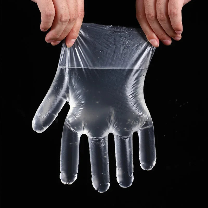 500/100pcs Disposable Gloves Food Grade Plastic Transparent Gloves for Restaurant Fried Chicken Pizza Gloves Kitchen Tableware Peaceful Pleasures Health and Wellness