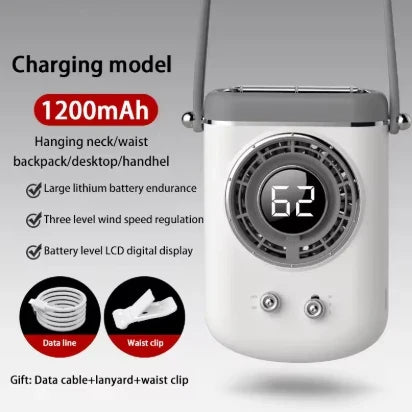 URGGU Leafless Neck Fan – USB Rechargeable Portable Cooling Fan