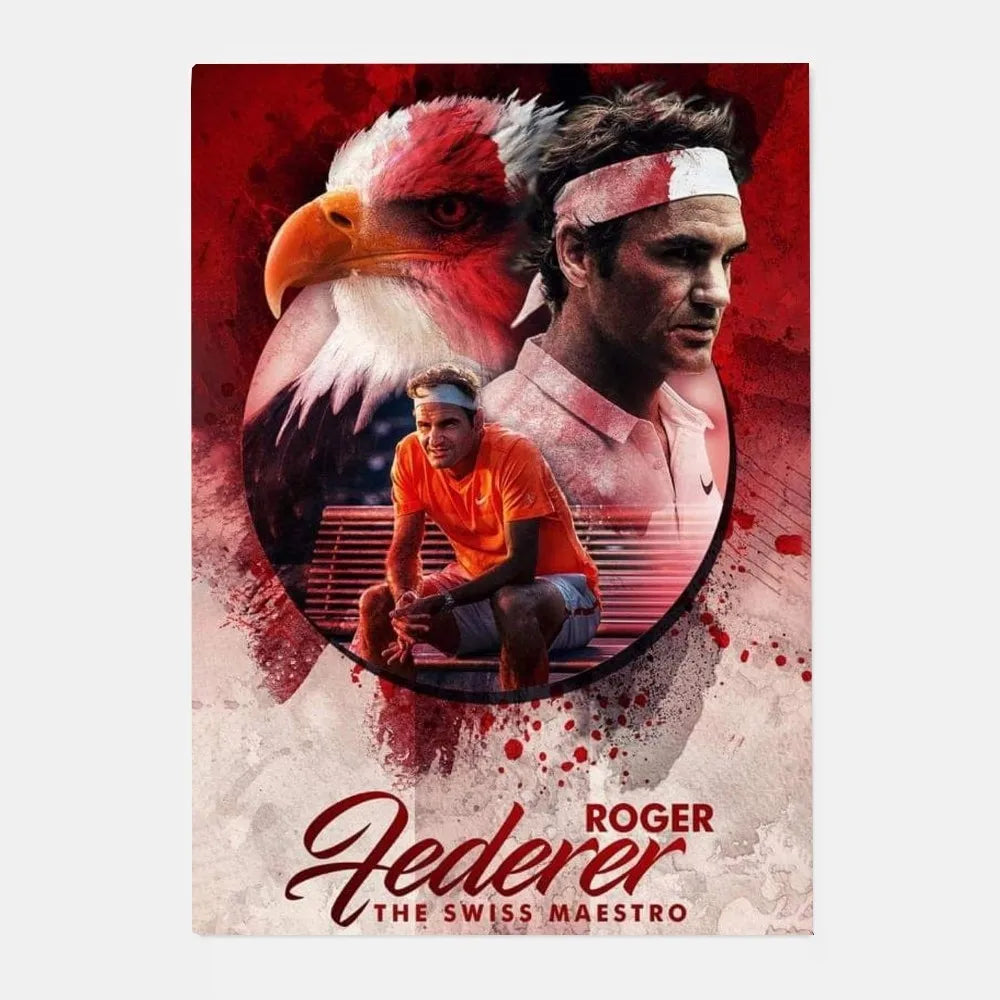 Roger Federer HD Wall Poster – Waterproof PVC Sticky Decor Sports Wall Poster Peaceful Pleasures Health and Wellness z2 21X30cmNoframe
