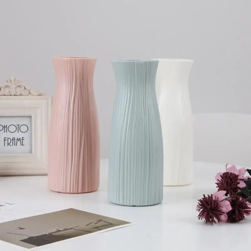 Modern Minimalist Geometric Plastic Vase – Home Decor