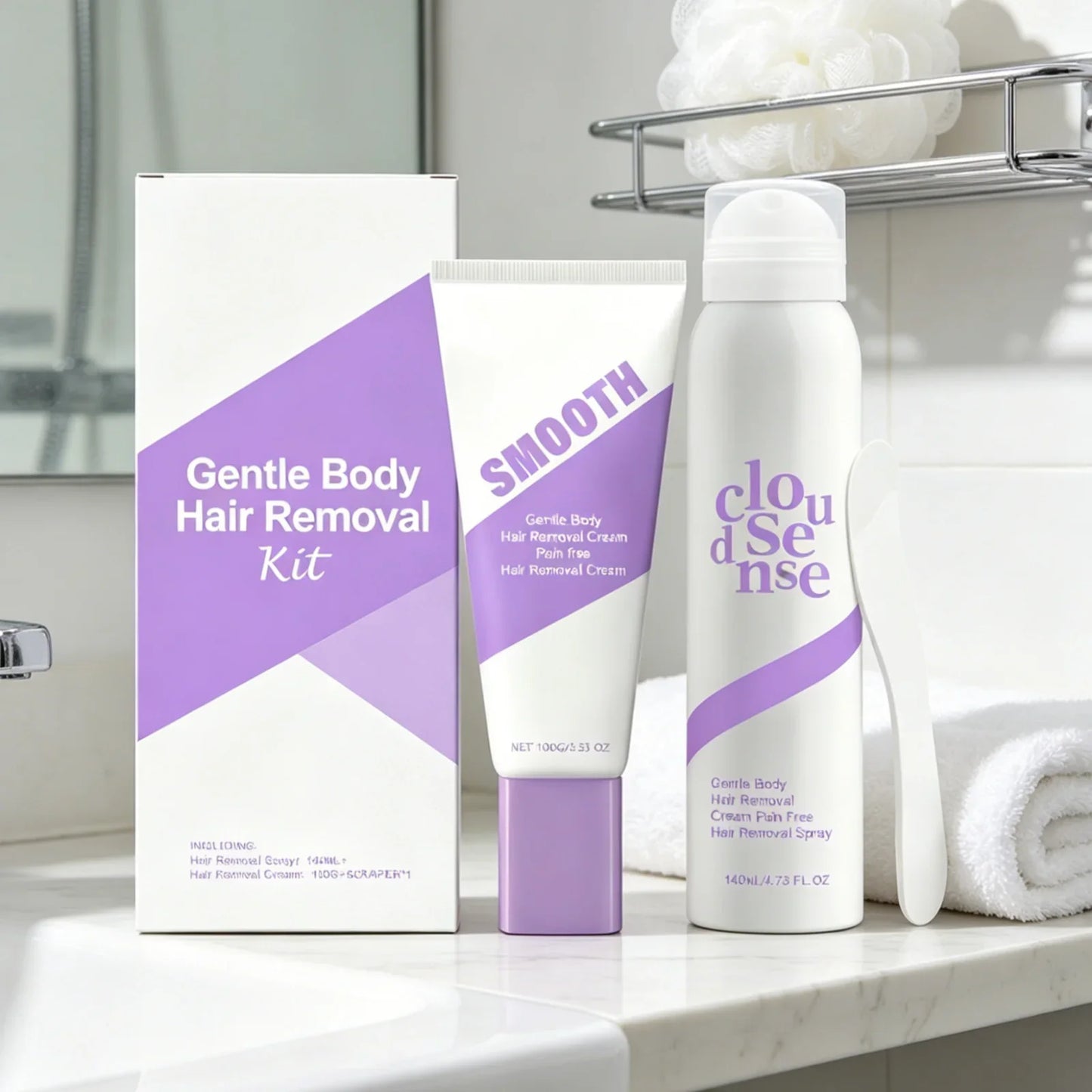 Gentle Body Hair Removal Cream Kit – Moisturizing & Soothing