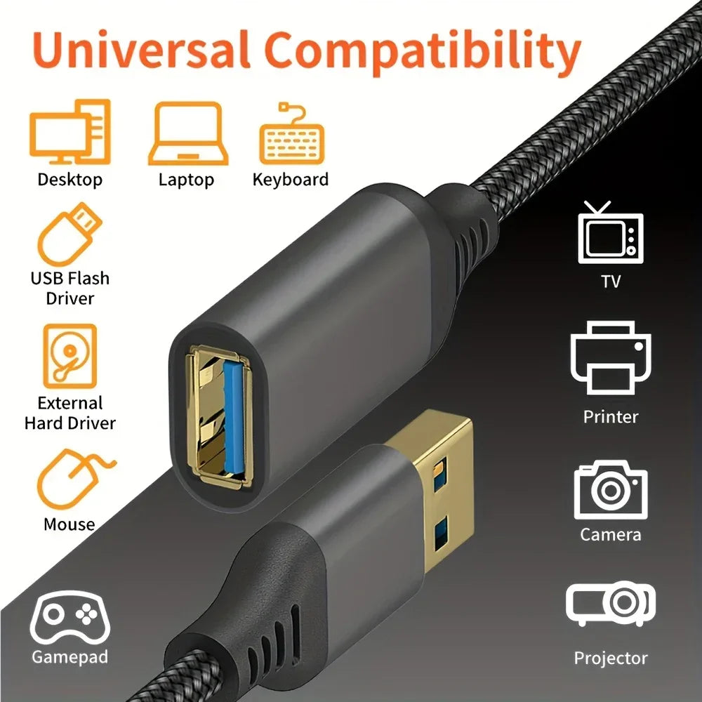 Nylon Braided USB 3.0 Extension Cable 5Gbps Male to Female 1–5M