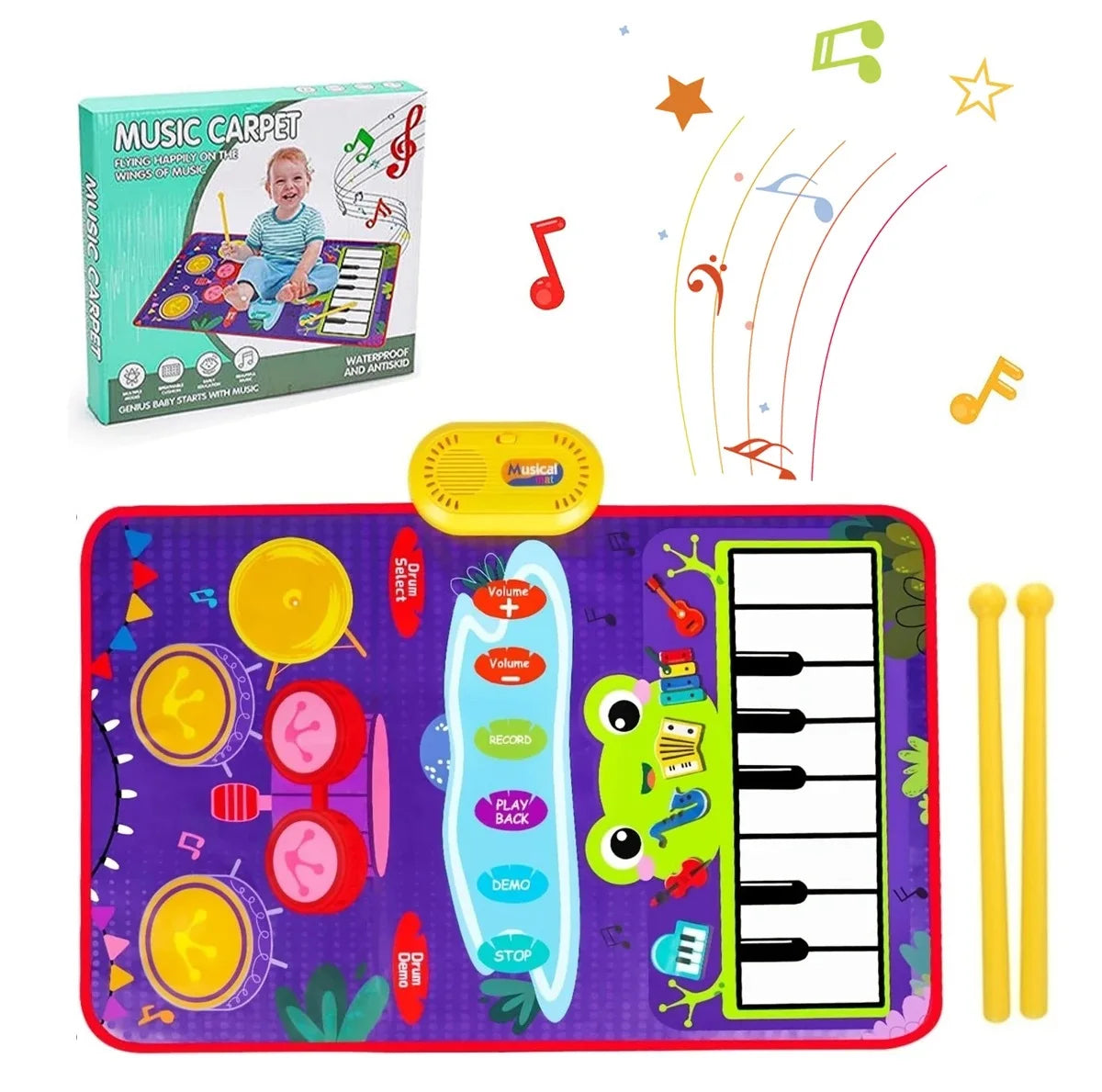80x50cm Cartoon Musical Piano Mat Floor Play Kids Educational Toys