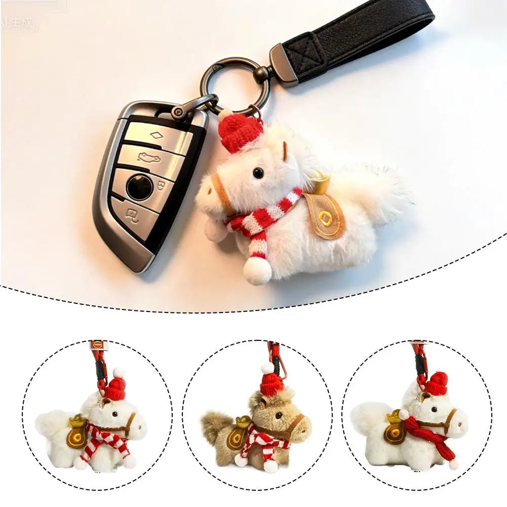 Plush Pony Keychain | Lucky Horse Charm Bag & Car Accessory