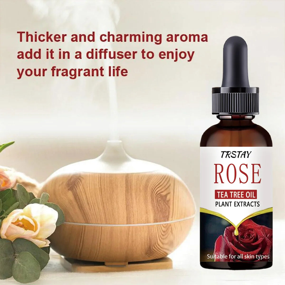 Natural Rose Essential Oil – Moisturizing & Firming Body Oil