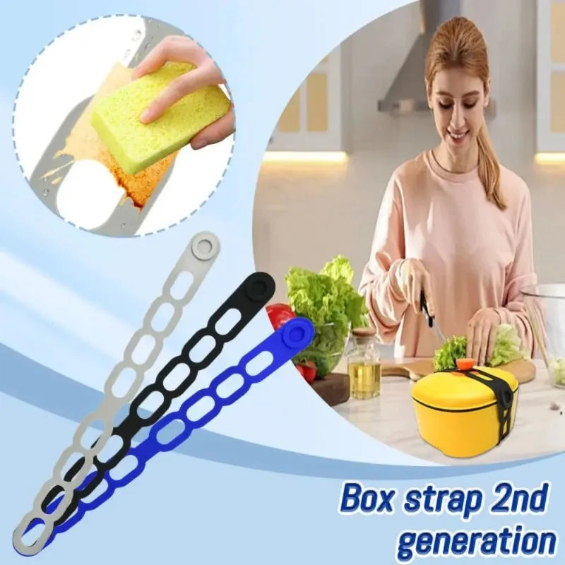 1Pc Stretchable Silicone Lid Strap Splash-Proof Leak-Proof Reusable Fixing Band Safe Material for Dishes Peaceful Pleasures Health and Wellness