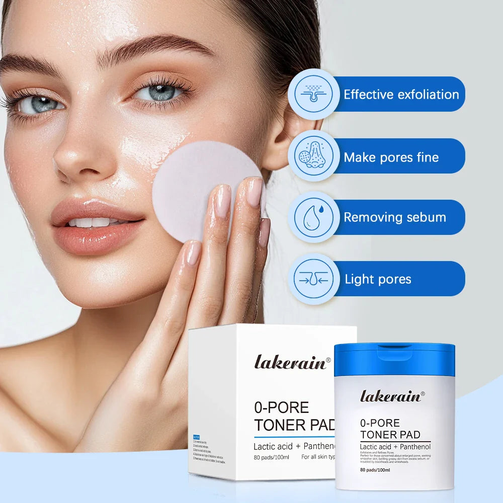 Lakerain Zero Pore Toner Pads 80ct | Korean Exfoliating Pads