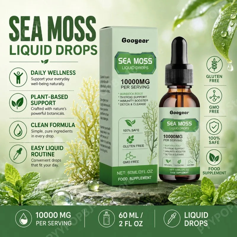 Sea Moss Liquid Drops Burdock Root & Vitamin B1 – 60ml