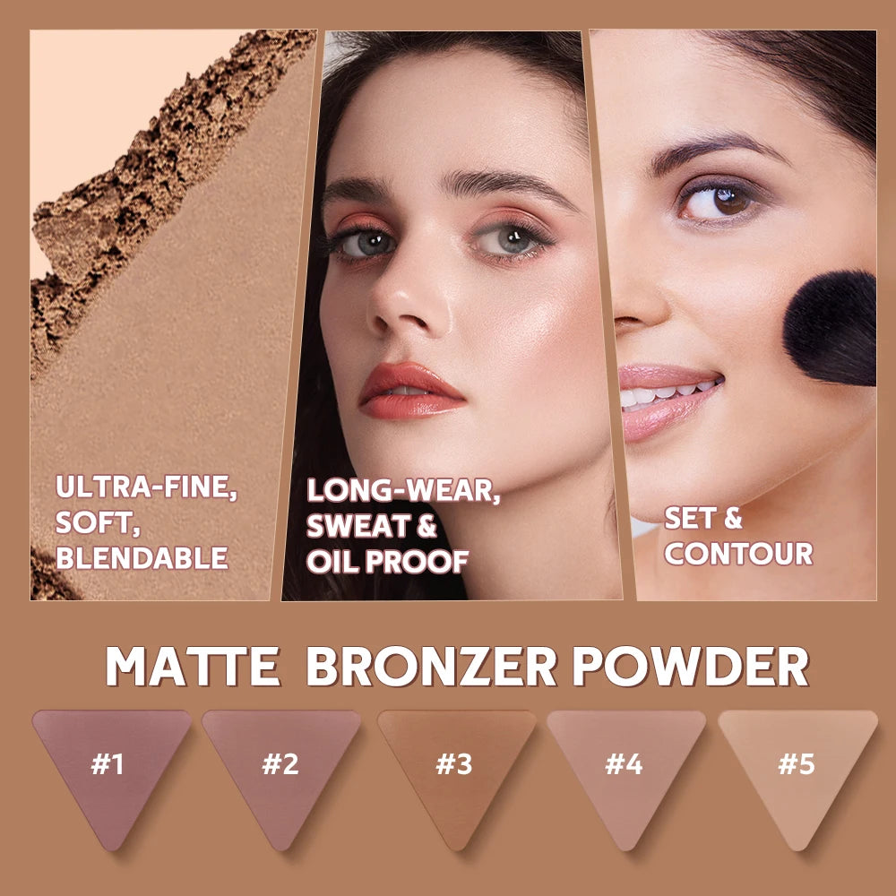 Matte Bronzer For Face Contour Shading No Limits Long Wearing Helps Reduce Pores And Excess Shine Plump Face Makeup Cosmetics Peaceful Pleasures Health and Wellness