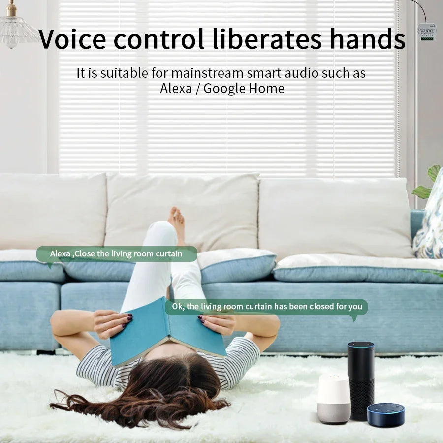 Tuya WiFi Smart Curtain Switch Breaker 433 Remote Control Roller Shades Blinds Door Controllers Smart Life For Alexa Google Home Peaceful Pleasures Health and Wellness