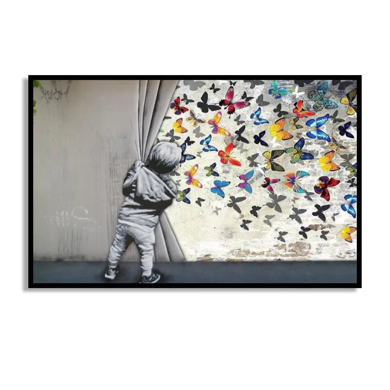 Banksy Graffiti Canvas Wall Art Print | Unframed Home Decor