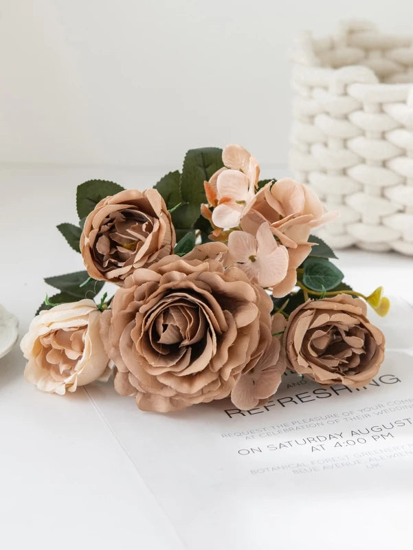 Artificial Silk Rose & Peony Bouquet | Wedding & Home Decor
