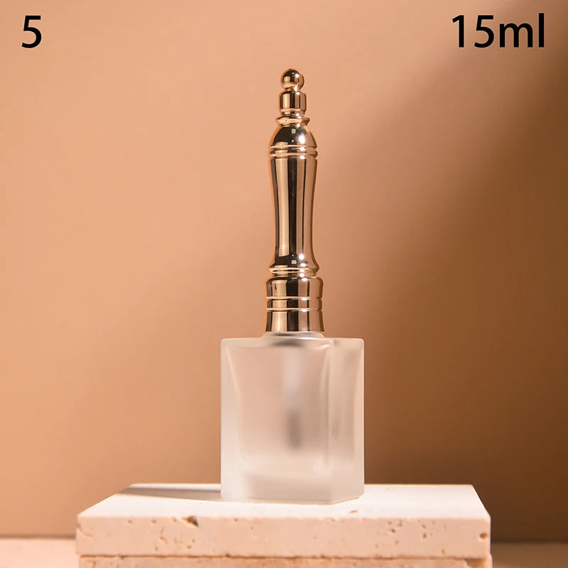 15ml Frosted Glass Nail Polish Bottle with Brush – DIY Nail Art