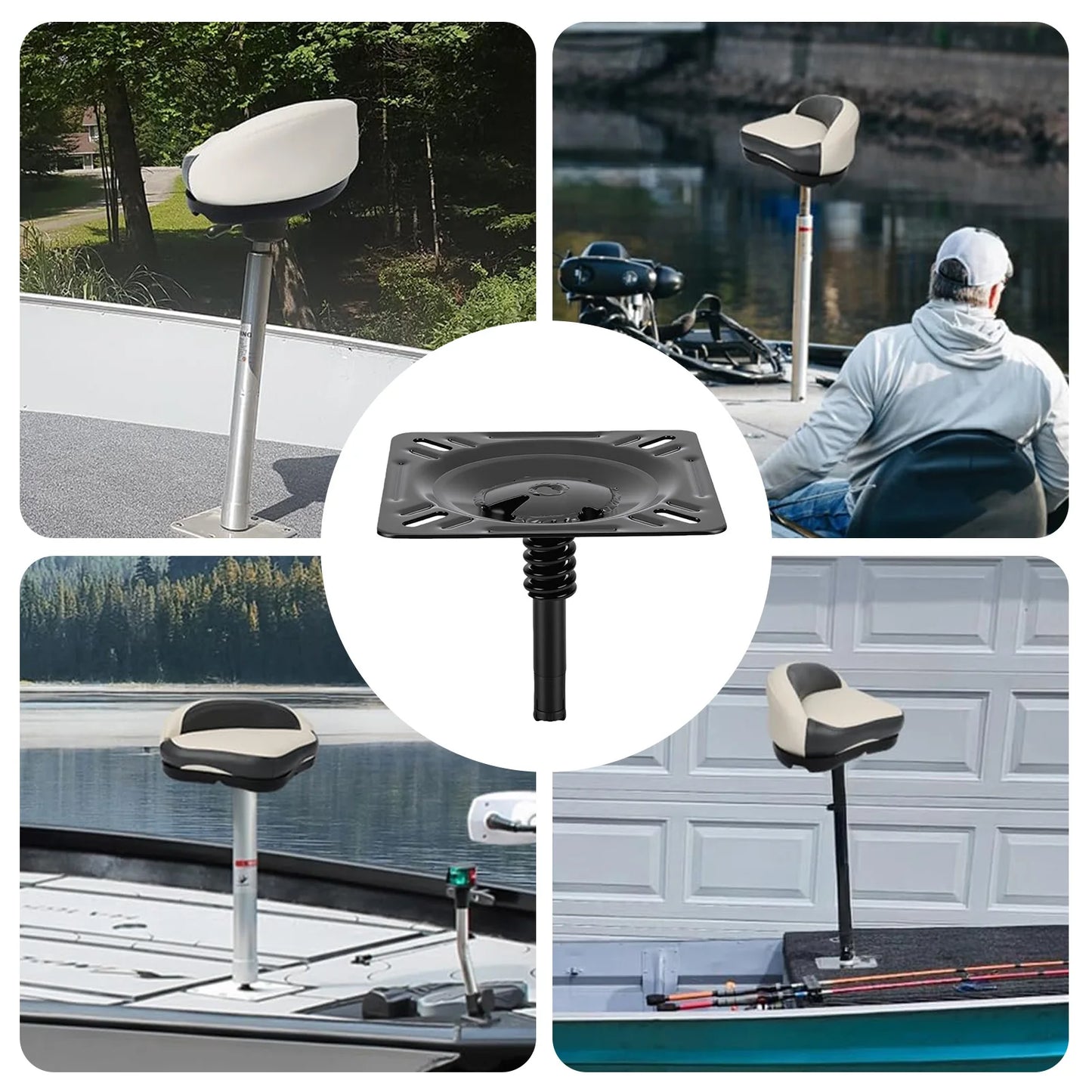 Shock Absorbing Boat Seat Pedestal Base | 3/4" Pin Post Mount