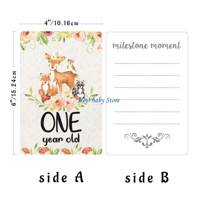 12-Piece Baby Monthly Milestone Cards – Newborn Photo Props