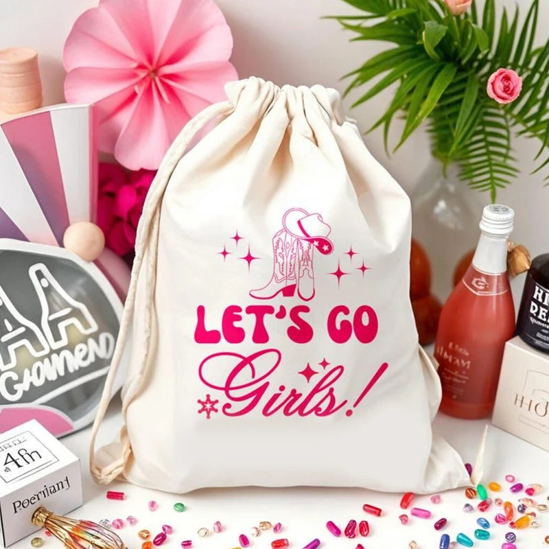 5-Pack Let's Go Girls Bachelorette Party Favor Bags | Cowgirl