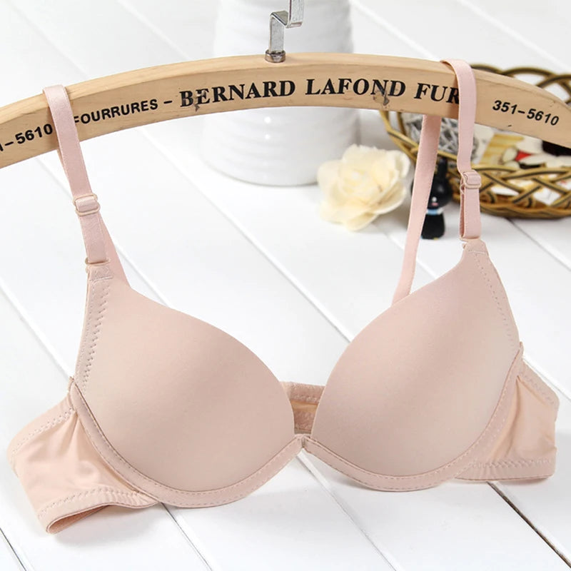 Female Bra Summer Breathable Student Single Breasted Sexy Cute Gathered Smooth Seamless Comfortable Girl's Bra Peaceful Pleasures Health and Wellness skin color One Size 38