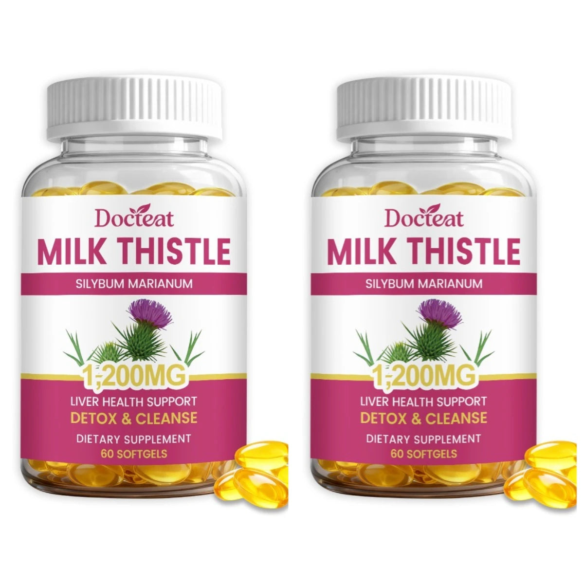 Milk Thistle Dandelion Softgels 1200mg 60CT | Non-GMO Wellness