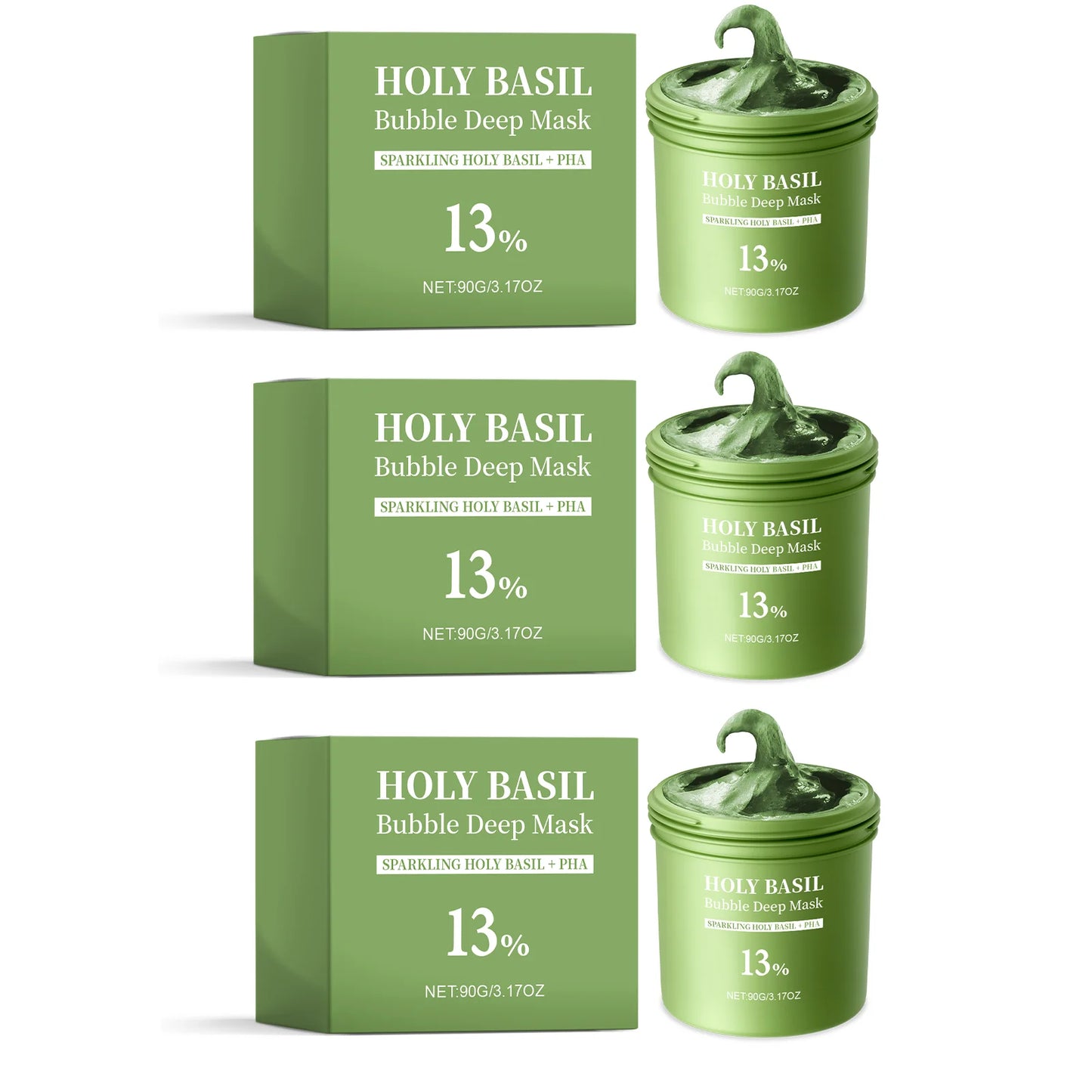 Foaming Bubble Mask Deep Cleansing Pore Purifying Removal Oil Control Glycerin Brightening Facial Exfoliator Gentle Care Peaceful Pleasures Health and Wellness 3PCS 90g