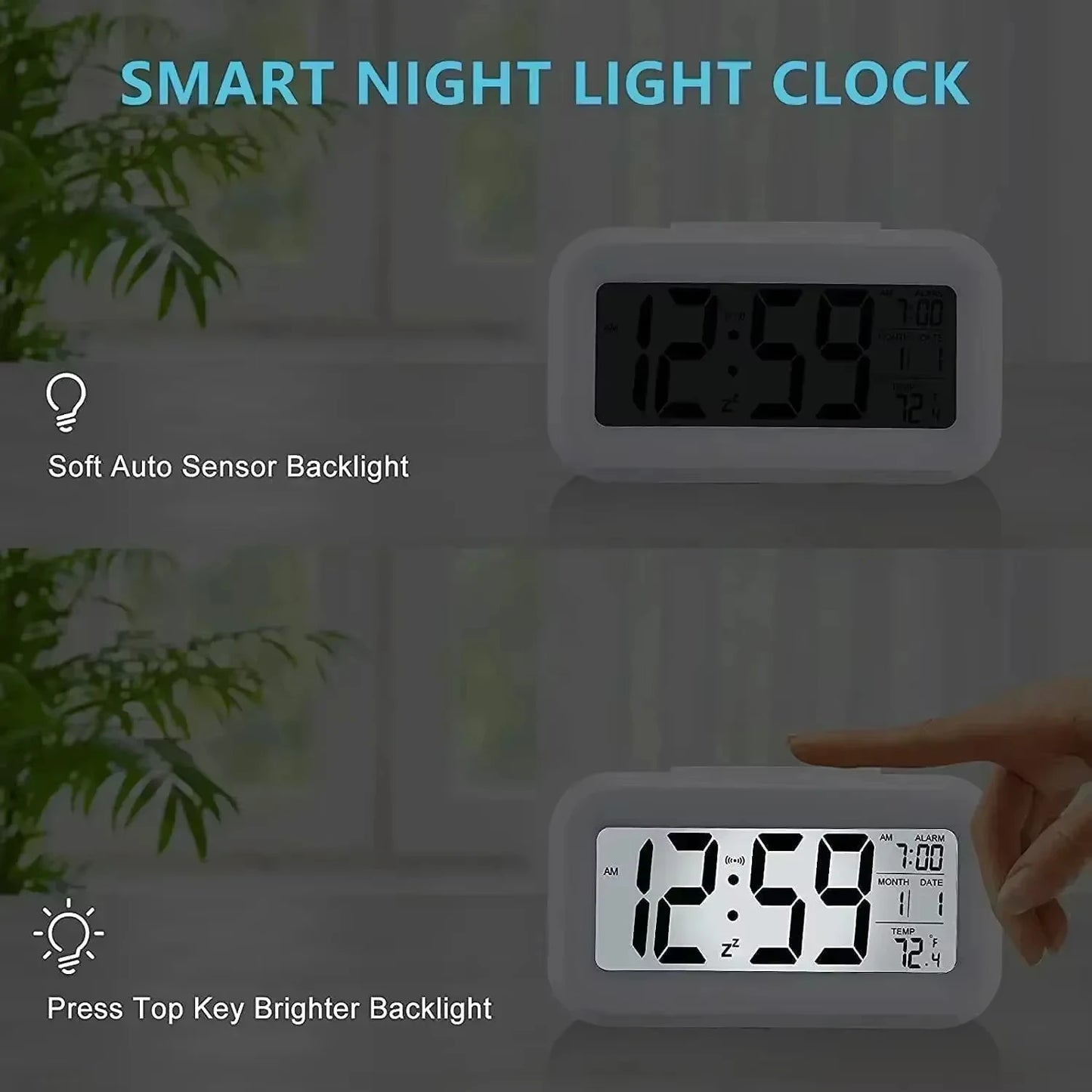 LED Digital Electronic Alarm Clock With Backlight Snooze Calendar Screen Display For Home Office Desktop Table Peaceful Pleasures Health and Wellness