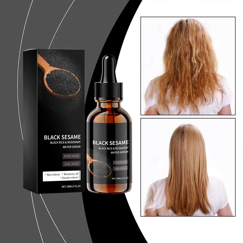 30ml Black Sesame Hair Strengthening Oil Ginger Biotin Essential Oils Nourishing Treatment Split Ends Dry All Types Peaceful Pleasures Health and Wellness