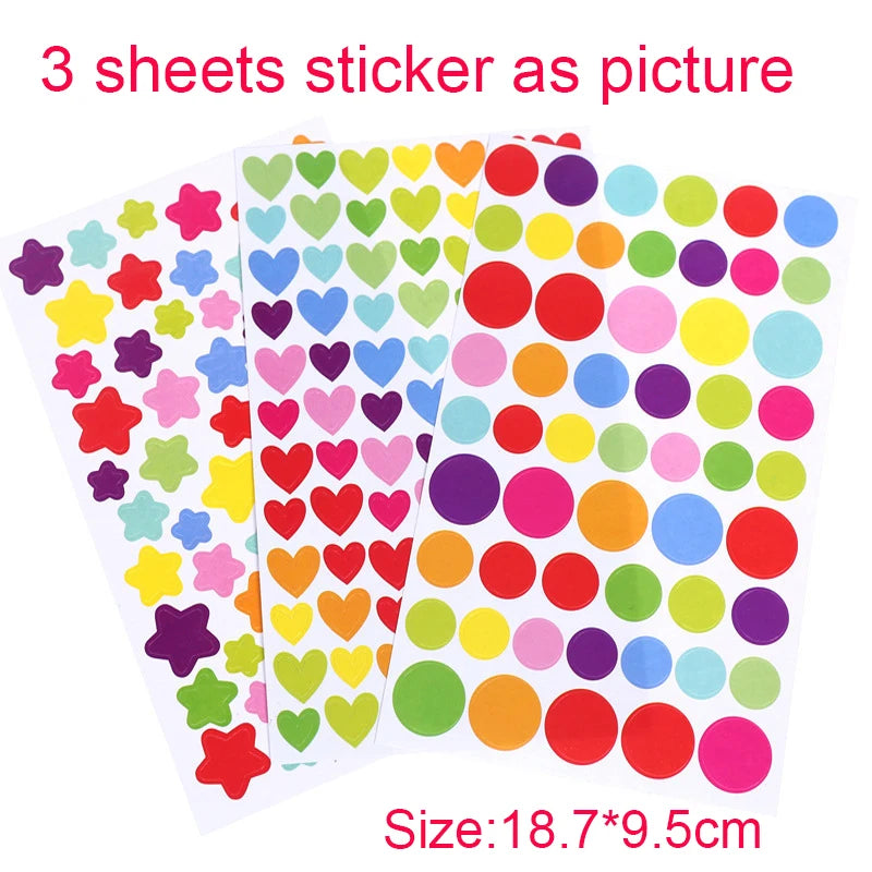 Children Colorful Round Dot Puzzle Stickers Cartoon Animal Mosaic
