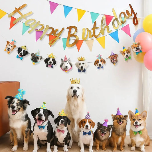 Cartoon Cat Happy Birthday Banner – DIY Paper Garland Decor Party Banner Garland Oasis Select