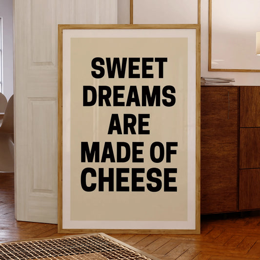 "Sweet Dreams Are Made Of Cheese" Funny Canvas Wall Art Canvas Wall Art Peaceful Pleasures Health and Wellness