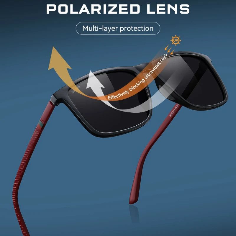 Large Square Polarized Sunglasses UV400 | Fishing & Driving