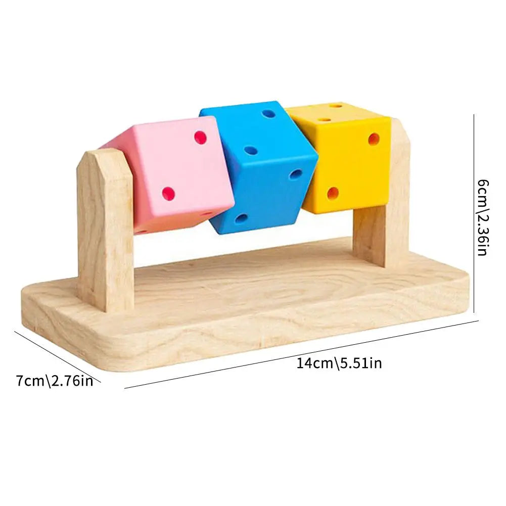 Colorful Wooden Hamster Chew & Activity Cube Toy for Small Pets Small Pet Chew Toy Peaceful Pleasures Health and Wellness A