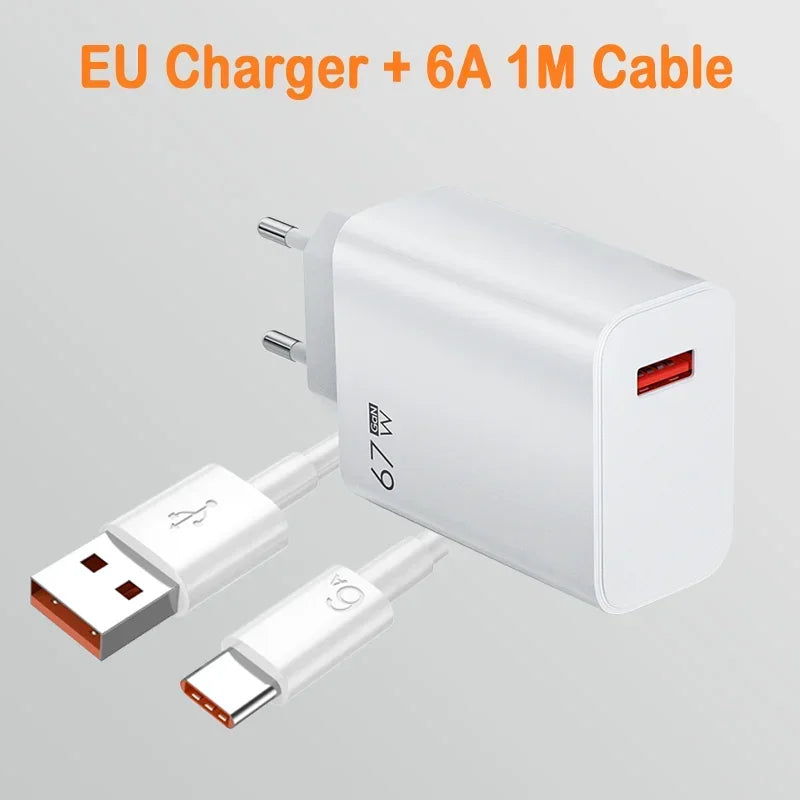 67W USB Fast Charger for Xiaomi Redmi – Turbo Quick Charge