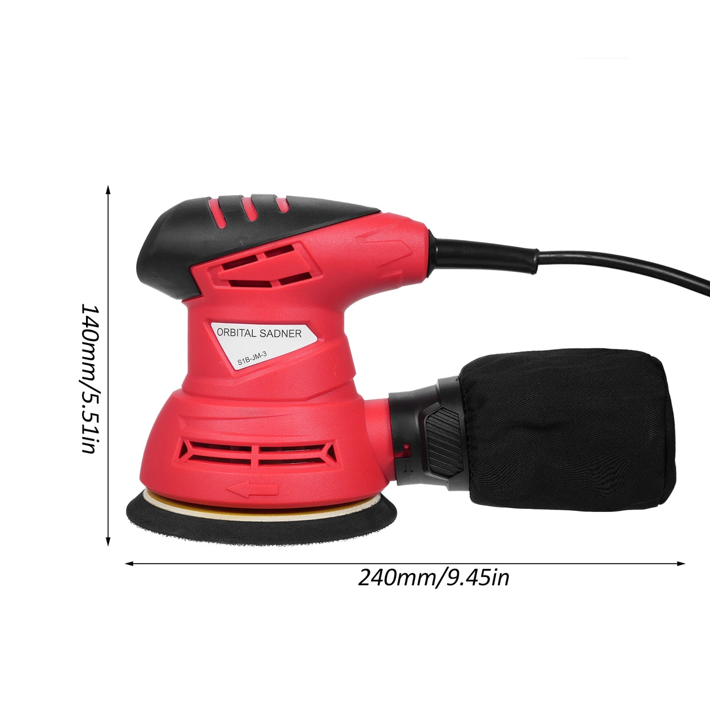 240W 2 0A 12000 RPM Circular Sander High-performance Woodworking Dust