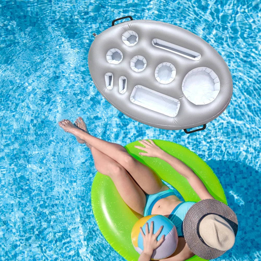 Inflatable Drinks Holder Floating Cup Holder Multifunctional Drinks Cooler Tray Leakproof Drinks Tray Floats for Summer Party Peaceful Pleasures Health and Wellness