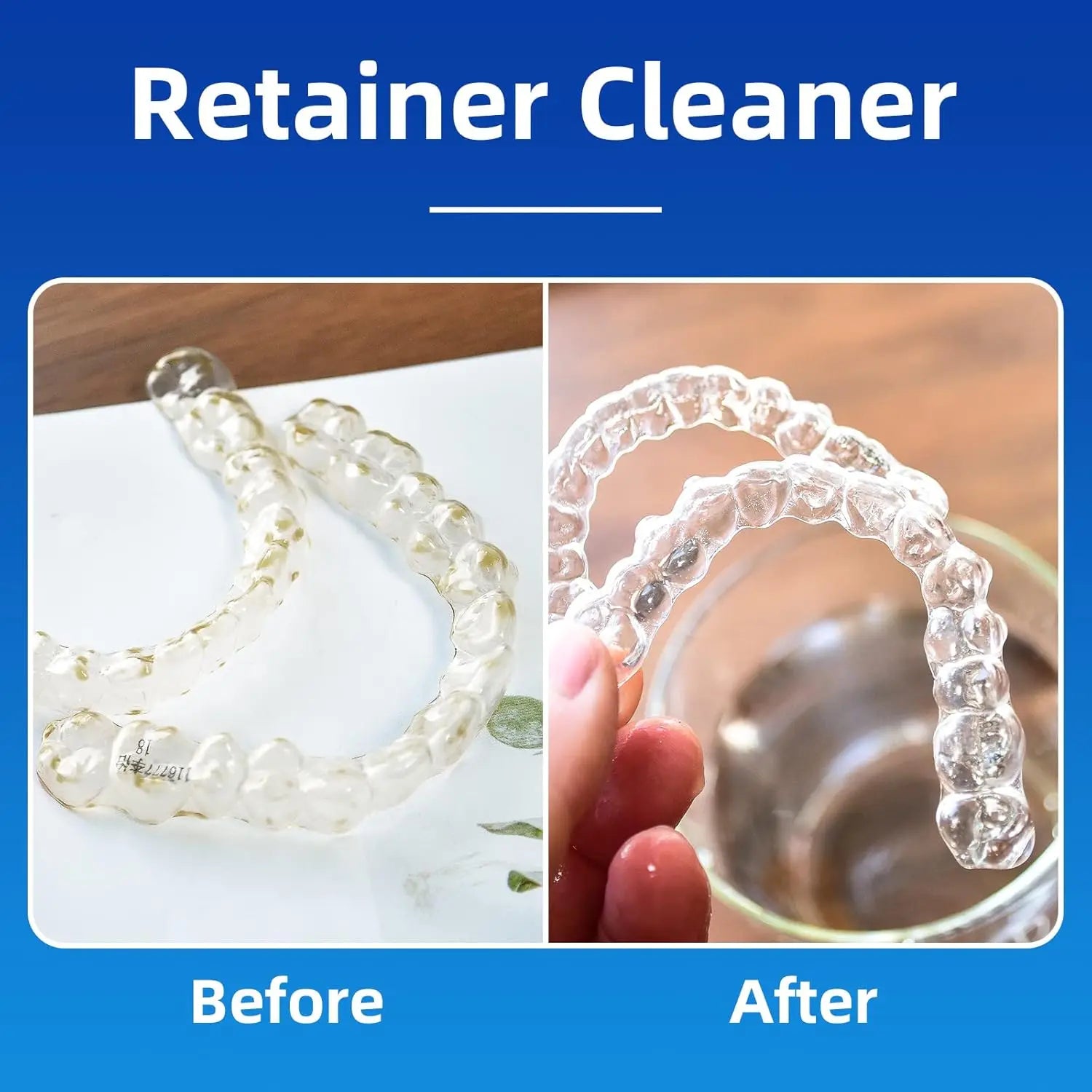Retainer Cleaner Tablets, Denture & Aligner Cleaning Tablets, Remove Stains Odors Plaque, Night Guard Cleaner, 10 Tablets Peaceful Pleasures Health and Wellness