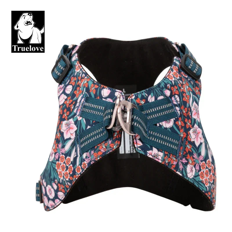 Truelove Pet Harness Floral Floral Doggy Harness Dog Vest Type Dog Walking Chain Small Medium Puppy Cat Printed Cotton TLH1912 Peaceful Pleasures Health and Wellness