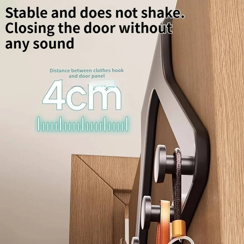 Metal Over The Door Hooks 6-Hook Cabinet Organizer | No Drill