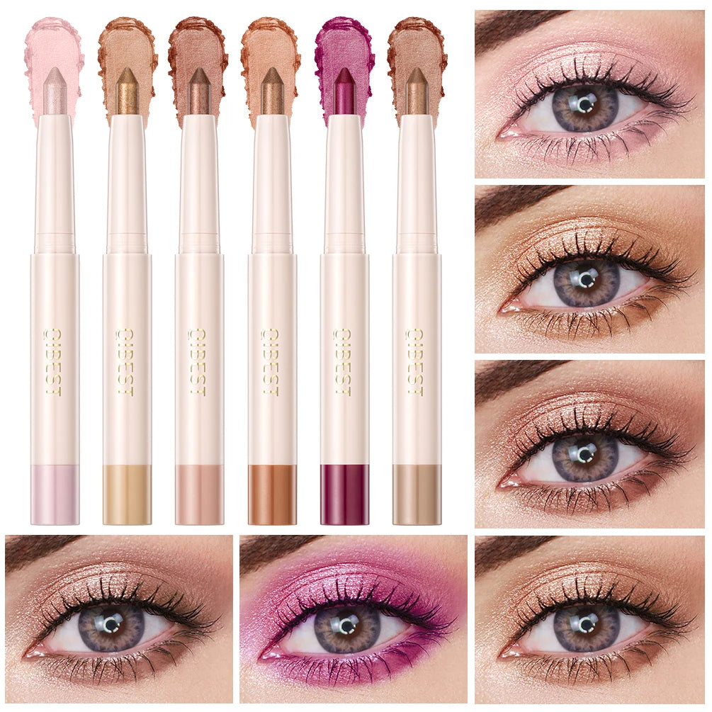 QIBEST Pearlescent Eyeshadow Stick Long Lasting Glitter Shimmer Nude Eye Shadow Pencil Makeup Highlighter Brighten Cosmetics Peaceful Pleasures Health and Wellness