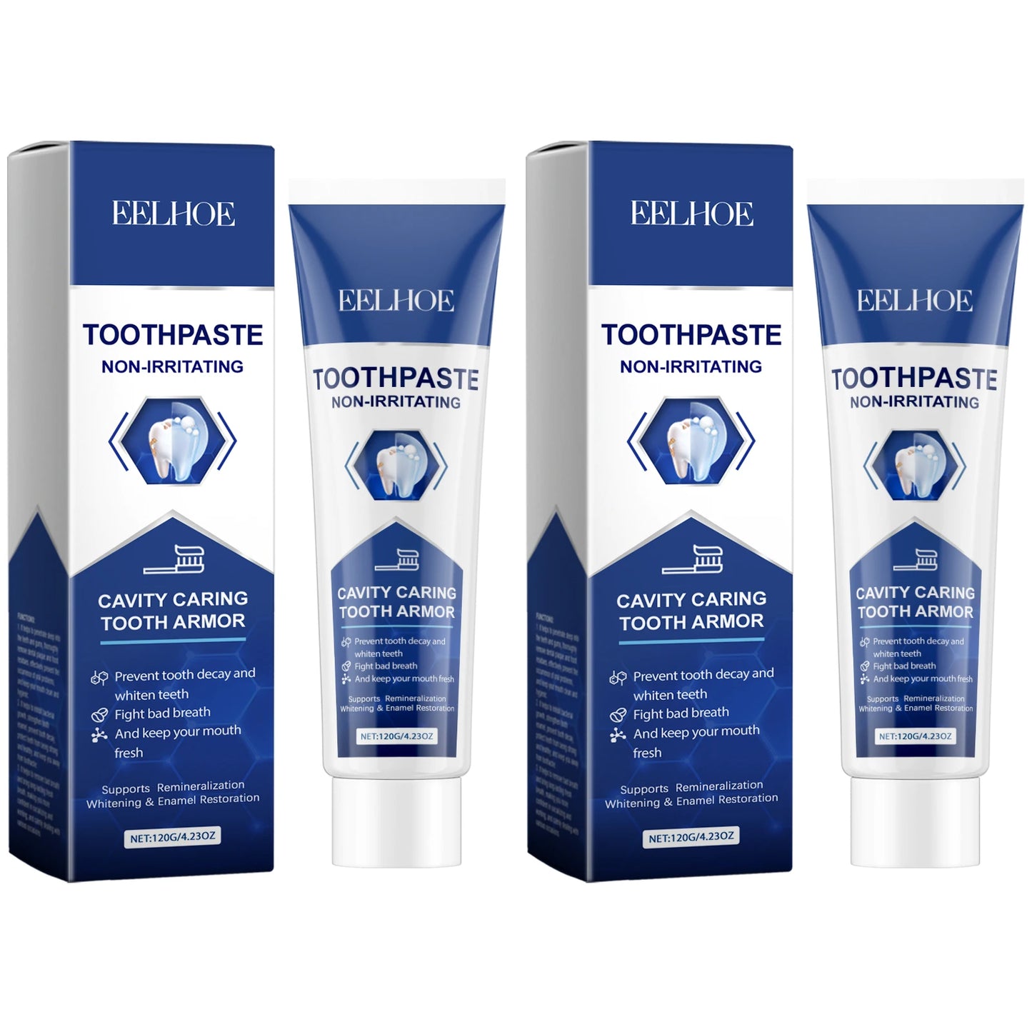 Cleaning Toothpaste Effectively Remove Dental Plaque Inhibit Bacterial Growth Prevent Tooth Decay Teeth Brighten Care Toothpaste Peaceful Pleasures Health and Wellness 2 x 120ml Boxed