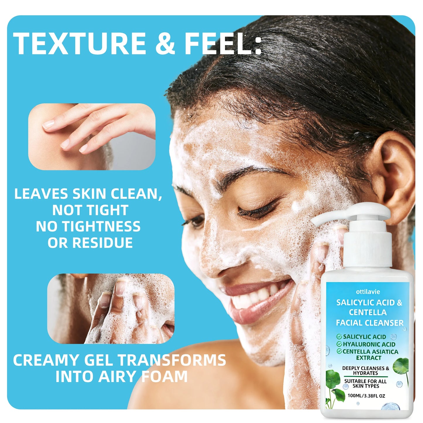 Ottilavie Salicylic Acid & Centella Face Wash 100ml Cleanser