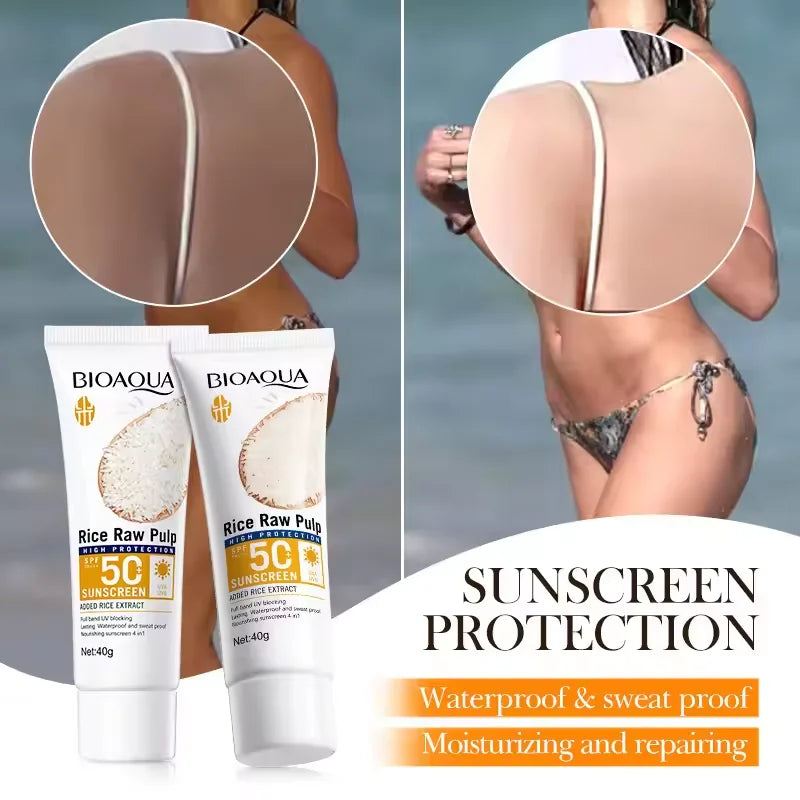 Facial Sunscreen Cream SPF 50+ Body Protector Solar Lotion Long-Lasting Non-Greasy Prevent Sunburn UV Protection Sun Sunblock Peaceful Pleasures Health and Wellness
