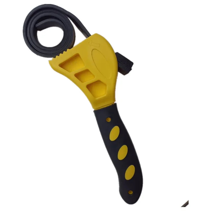 Multifunction Adjustable Belt Wrench Tool Heavy Duty Universal Rubber Strap Spanner for Oil Filter Removal Car Repair Bottle Peaceful Pleasures Health and Wellness 6 inch yellow