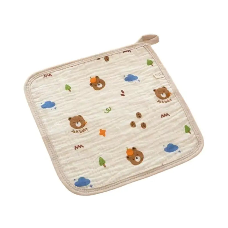 Cotton Baby Drool Bib – Soft 4-Layer Saliva Towel for Newborns